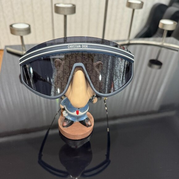 CHRISTIAN DIOR DIORCLUB M2U 31B8 MASK SILVER MIRROR BLUE DIOR lOGO SUNGLASSES. - Picture 5 of 17